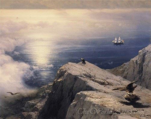 A Rocky Coastal Landscape In The Aegean With Ships In The Distance