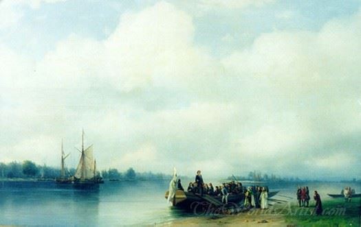 Arrival Peter The First On River Neva