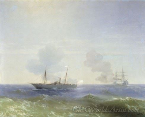 Battle Of Steamship Vesta And Turkish Ironclad