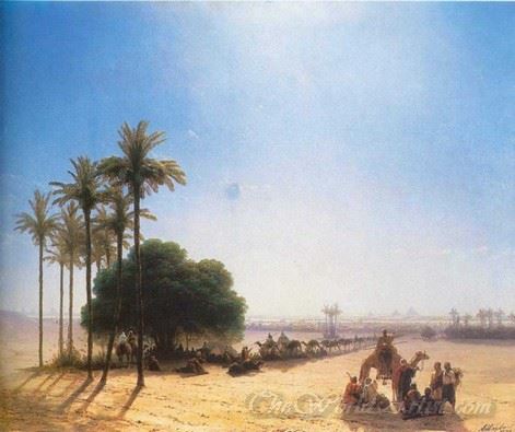 Caravan In Oasis Egypt
