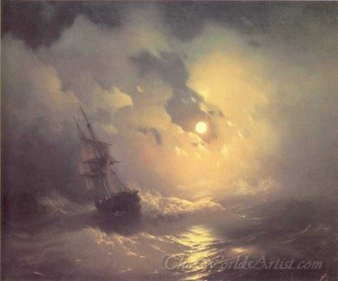 Tempest On The Sea At Night