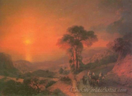 View Of The Sea From The Mountains At Sunset Crimea
